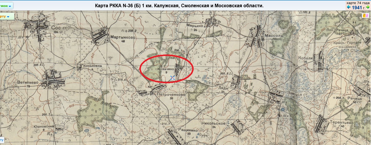 Спутниковая карта оленино