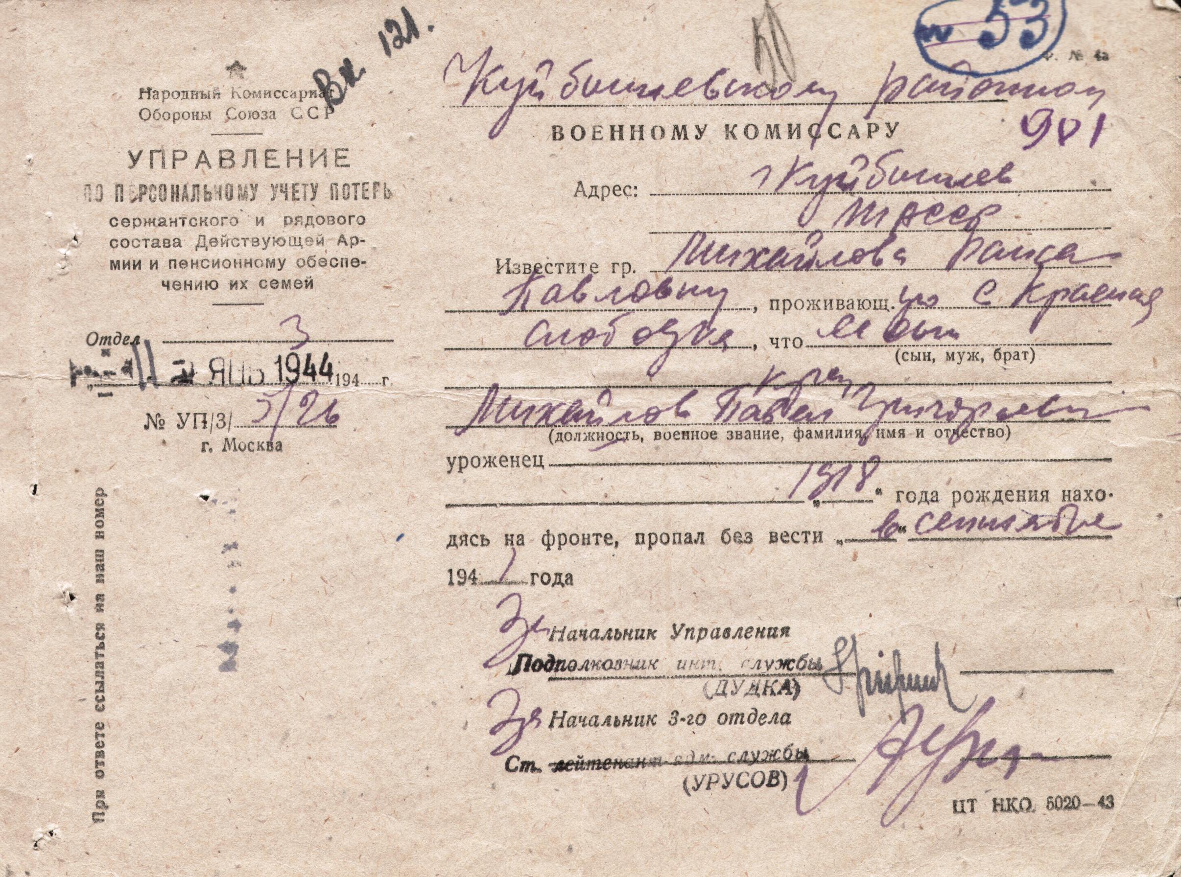 Михайлов фамилия